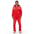 KY Homme Ink Splash Print Custom Logo Print Hoodie Pull Over Hoodies Men Flare Stacked Sweatpants Acid Wash Sweatsuit
