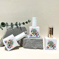 Square Shape Empty Nail Polish Glass Bottles Rectangle with Unique Transparent Top Gold Caps and Brushes