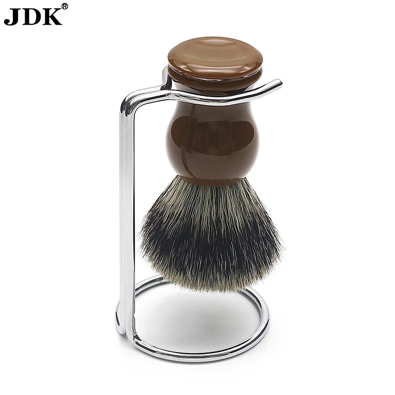 Personalized Shaving Kit Men Beard Care Shaving Brush Stand Grooming Set Wet Shave Brush Set with Box