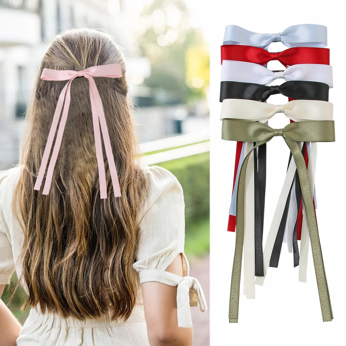 Wholesale Custom Colorful Women Girls Tassel Bow Hair Ribbons Hair Clips Bows Hair Accessories