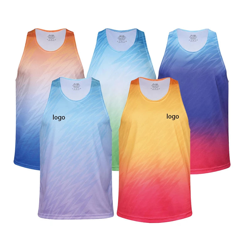 2024 Custom Men's and Women's Marathon Running Vest Casual Sport Singlet Tank Tops Breathable Knitted Design