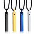 POYA Tungsten Carbide Pendant 60cm Wax Rope Chain High Polished Necklace for Men