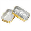 Factory Wholesale Smooth Wall Gold Disposable Tin Foil Packaging Tray Fast Food Baking Pan Aluminium Foil Containers