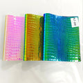0.8 Thickness Geometric/Crocodile Embossed Holographic Mirror Reflective TPU Surface Roll for Making Shoe/Bag/Craft
