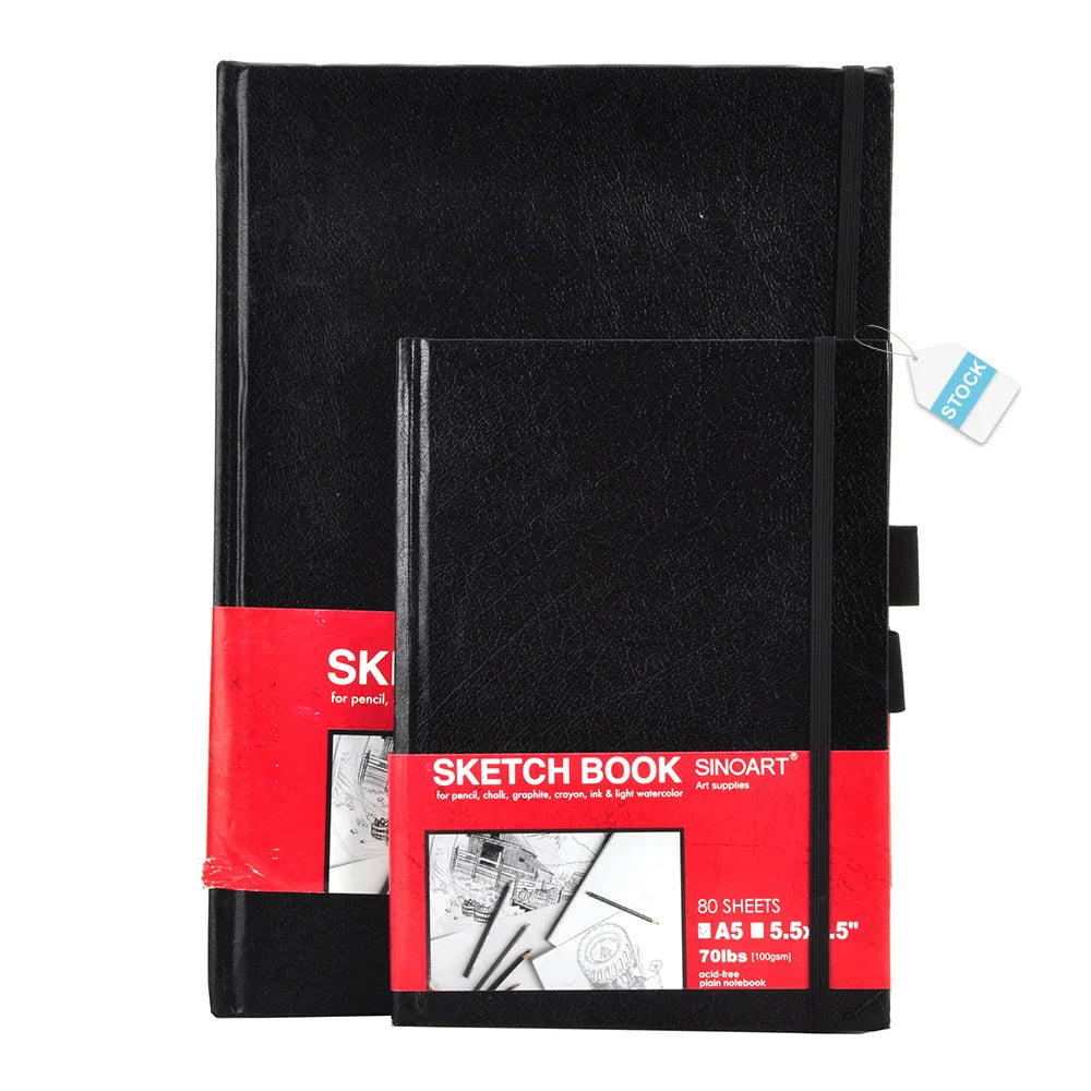 SINOART 5.5"x8.5" Hardcover Sketchbooks in Stock Artist Sketchbook With Closing and Pen Holder