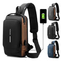 Wholesale Waterproof Anti Theft Chest Bag USB Single Shoulder Crossbody Bag Sling Bags for Men With USB Charger