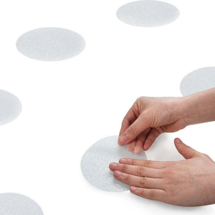 Heavy Duty Water Resistant Anti-Slip Traction Vinyl Adhesive Sticker for Tubs Boats Stairs Clear Soft Comfortable Bare Feet