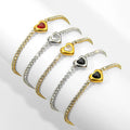 JUSNOVA Minimalist Design Boho Handmade Stainless Steel 18K Gold Plated Fashion Jewelry Heart Beads Link Chain Bracelets Gifts
