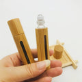 5ml 10ml Perfume Attar Cosmetic Fragrance Bamboo Roller Bottle Bamboo Cap Container Bamboo Deodorant Roll on Bottle with Window