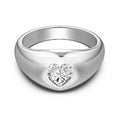 Dylam Personalized Design Women Girls Jewellery S925 Silver Gold Plated Chunky Polish Surface Heart Shape 5A Zirconium Rings