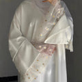2025 Latest Design Kaftan Turkish Abaya for Women Dubai Islamic Clothing Muslim Dress Lace Open Abaya
