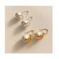 Geometric Wholesale 925 Sterling Silver Lovely Sweet Simulated Pearl Bowknot Clip Earrings