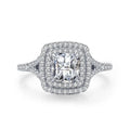 JZ1474 Rose Gold Plated 925 Silver Customized Zircon Iced Bling Wedding Engagement Ring for Women