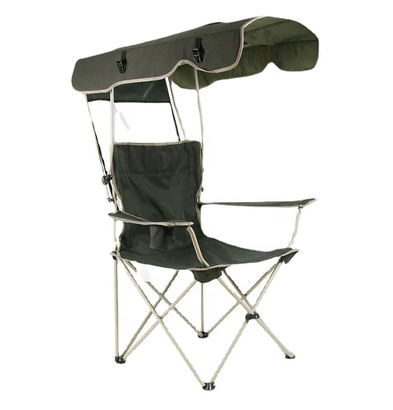 Lightweight Aluminum Folding Chair for Outdoor Camping Beach Fishing & Picnics for Bedroom & Hotel Use with Canopy