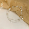 White Gold Necklace Mama Necklace 925 Solid Silver Fine Jewelry Gift for Mother's Day Trendy Necklace I Love You
