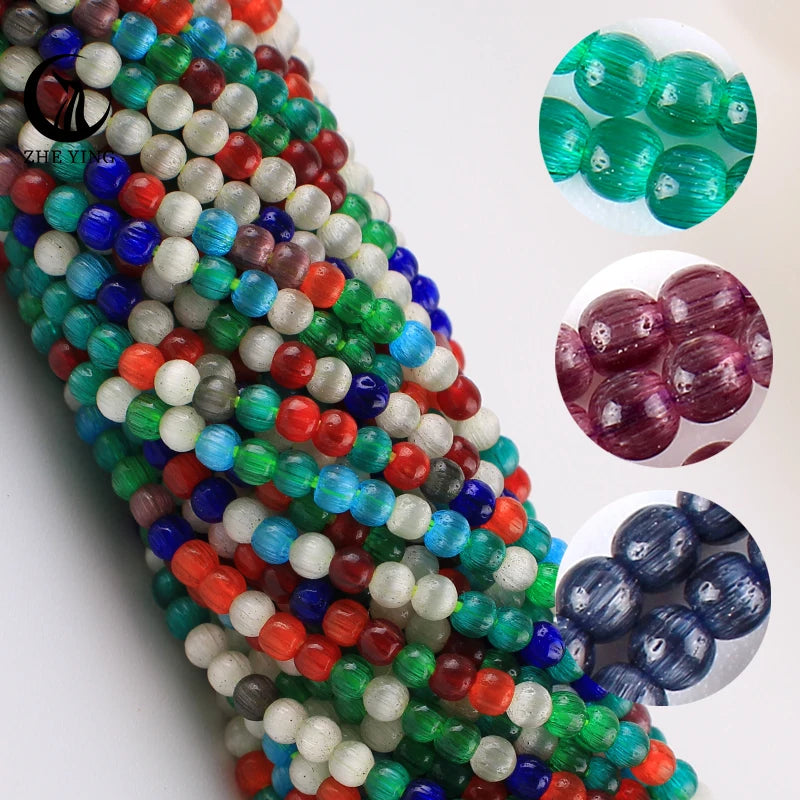 Zhe Ying Wholesale 2mm Cats Eye Glass Round Beads 14.mix Colors Chinese Loose Mona Lisa Opal Crystal Beads for Jewelry Making