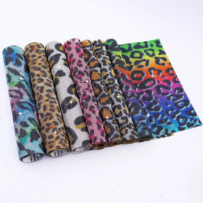 Hot-selling Zebra Pattern Crystal Rhinestone Sheet Self Adhesive 40x24cm Strass Hotfix Sticker for Bags Shoes Craft