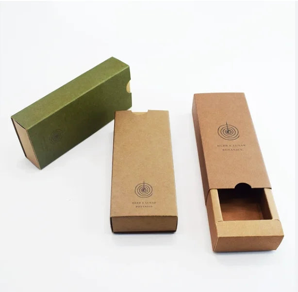 Wholesale Custom Printed Logo Biodegradable Pull Out Kraft Paper Chinese Luxury Small Empty Incense Packaging Box