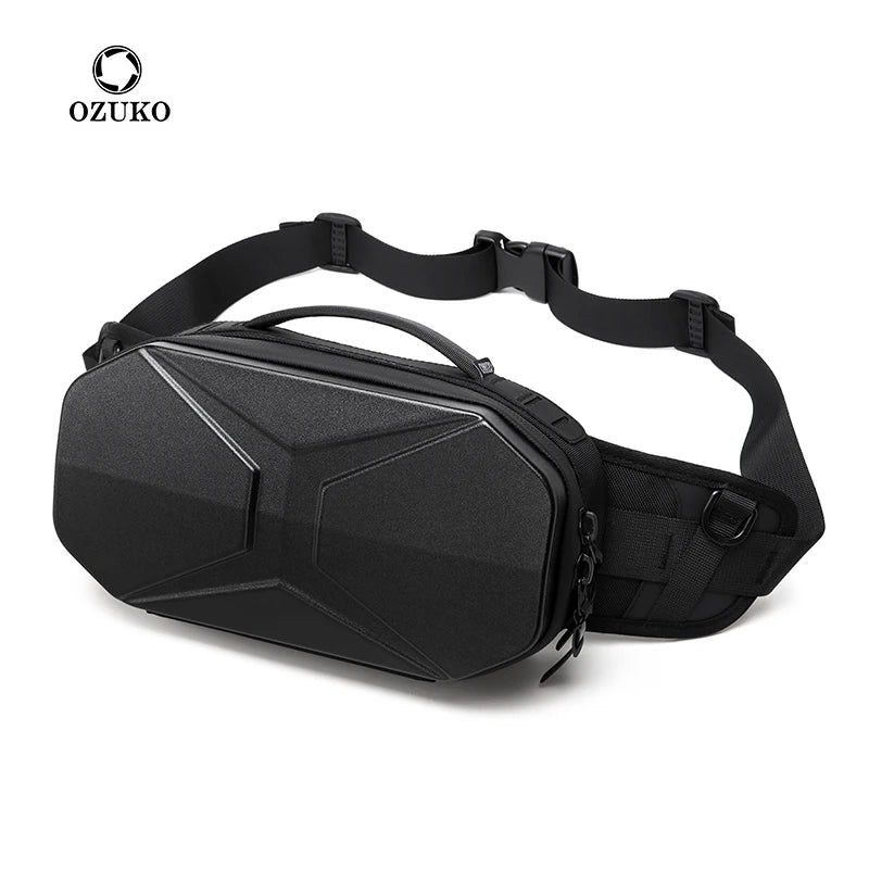 Ozuko 9500 Buckle Phone Formal Sales Crossbody Bag Studded Luxury Clear Fanny Pack Sport Waterproof ABS PC Waist Bag for Men