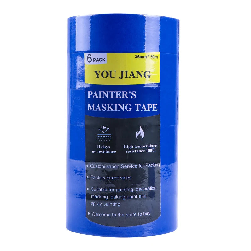 UJANG 100Â°C Heat-Resistant Blue Crepe Paper Masking Tape Anti-UV Painter's Tape for Car Painting