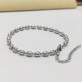 Stainless Steel Chain Bracelet with Extender Rice Oval Shaped Stainless Steel Bead Chain Bracelet Silver/Gold/Black/Rainbow