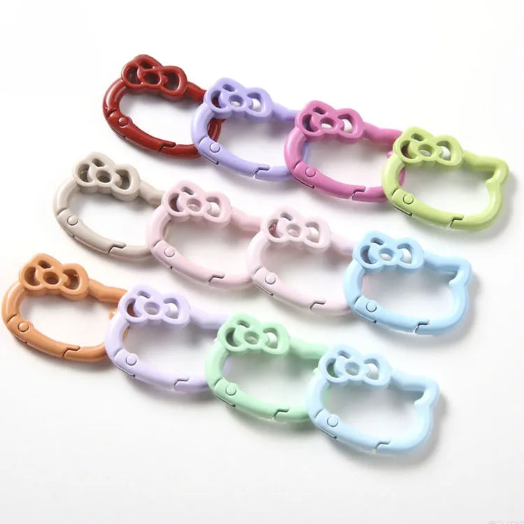 Cat Head Clasps Clips Small Keyrings Carabiner Buckles for Bag Purse Strap Cat Key Rings Cute Spring Gate Rings Snap Hook