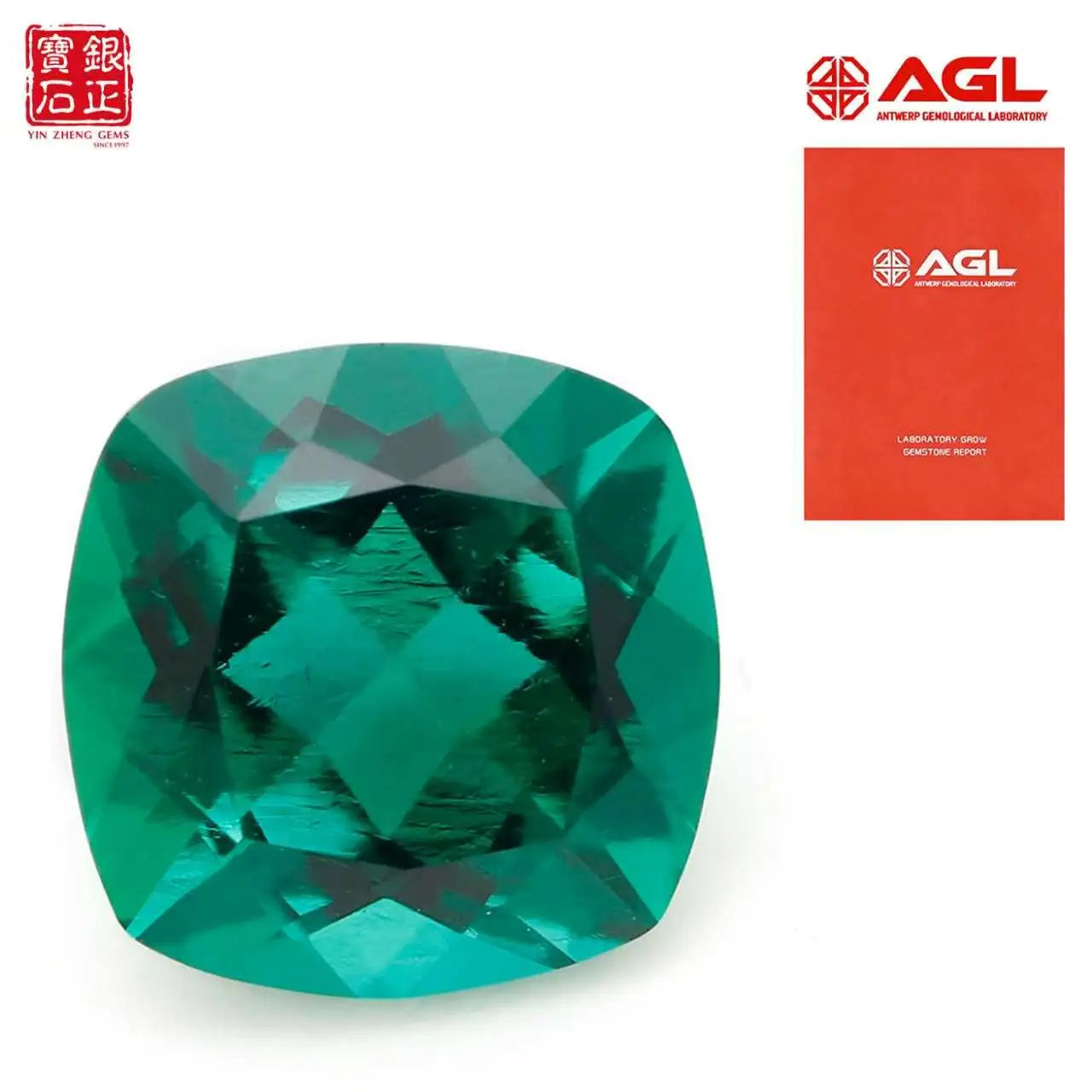 Hot Sale Zambian Hydrothermal Cushion Cut Lab Grown Green Emerald Original Pure True Loose Gemstones Stone for Jewelry Making