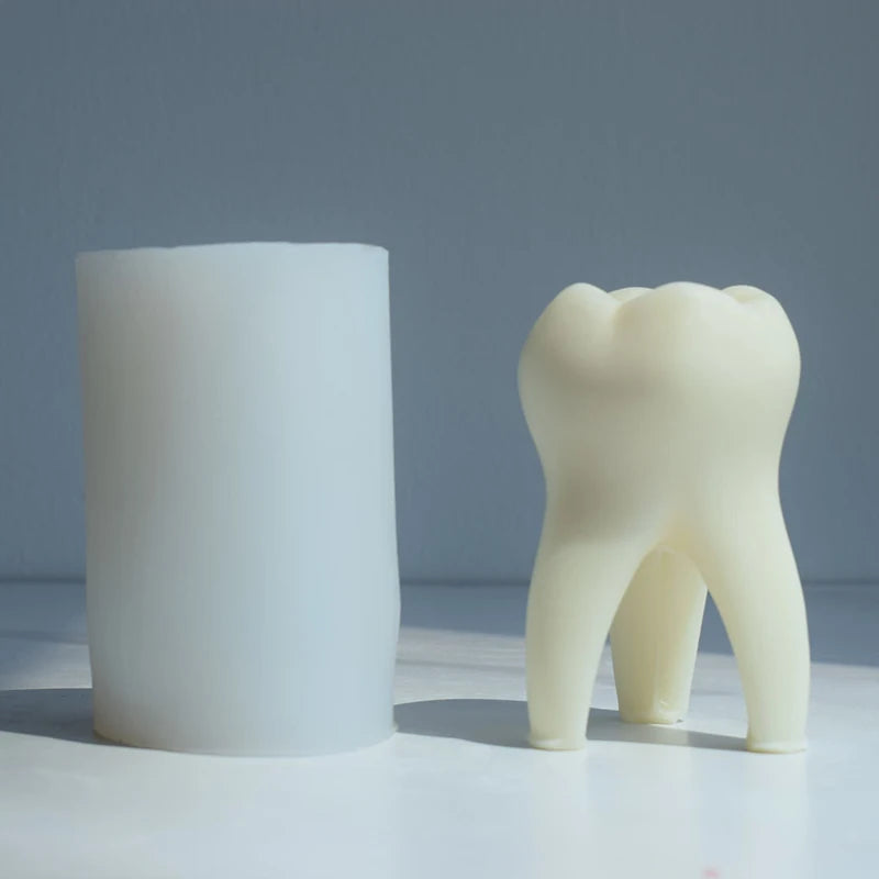 3D Tooth Candle Silicone Molds Tooth Cake Baking Chocolate Making DIY Crafts Home Plaster Decorative Ornaments Making Mold