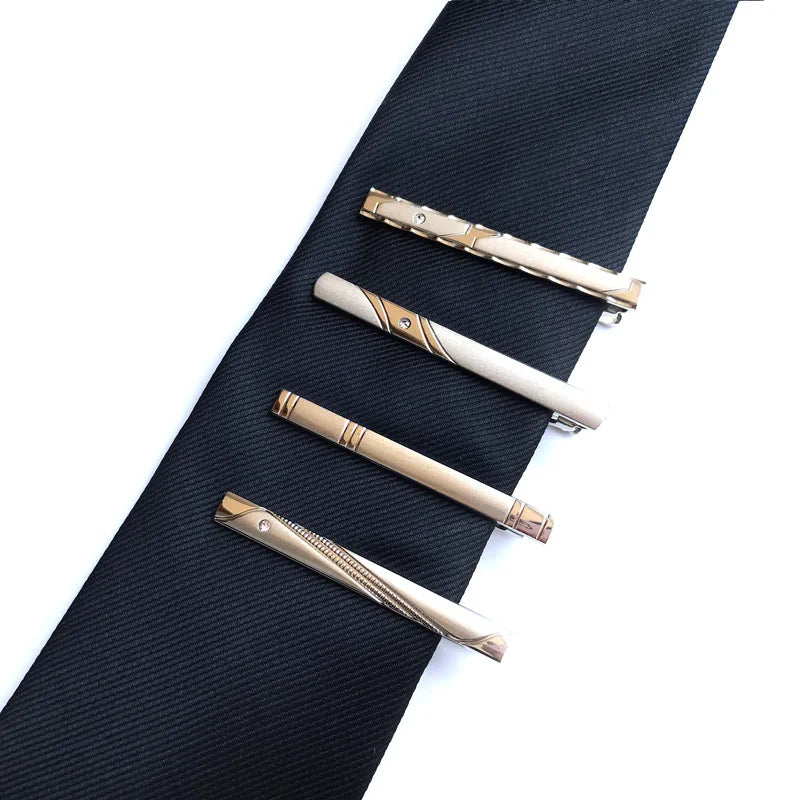 Custom Tie Clip Set Men Fashion Pince Cravate Casual Tie Pins for Men Necktie Hanky Cufflinks Set With Gift Box