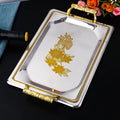2026 New Arrived QIAN HU Wedding Home Decoration Gold Metal Fruit Food Tray Plate Decor