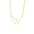 Go Party Classic Style 18K Gold Plated Stainless Steel Jewelry Frosted Butterfly Necklace Hollow Heart Tassel Diamond for Women