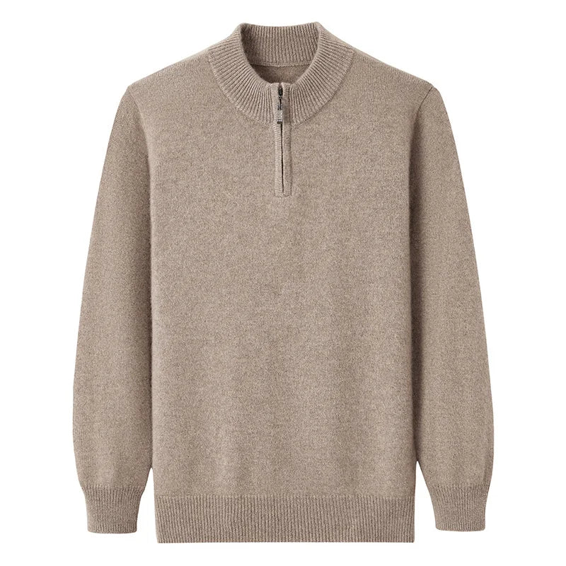 1/4 Quarter Zip up Polo Casual Pullover Long Sleeve Custom Wool Cashmere Fashion Knitwear Knit Sweater Knitted Men Sweater