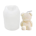 DIY Animal Aromatherapy Eco-Friendly Odorless Candle Molds Bear Silicone Mold for Crafting Sitting Bear Candles Comes in OPP Bag