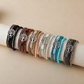 YL New Bohemian Leather Rope Life Bark Bracelet Handmade Vintage Ethnic Style Fashion Beaded Bracelets