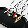 Factory Enameled Palestine Map Charm Necklace Stainless Steel 18K Gold Plated Enamel Palestine National Flag Pendant Necklace