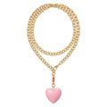 2025 Fashion Chunky Heart Pendant Necklace 18K Gold Plated Stainless Steel Chain Heart Charms Necklace Jewelry for Women Girls
