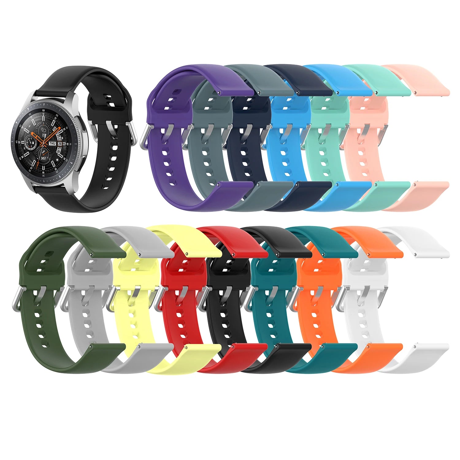 IVANHOE Silicone 20mm 20mm Band Strap for Samsung Galaxy Watch Active 2 Watch 3 41mm 45mm Smartwatch Wristband for Huawei GT 2
