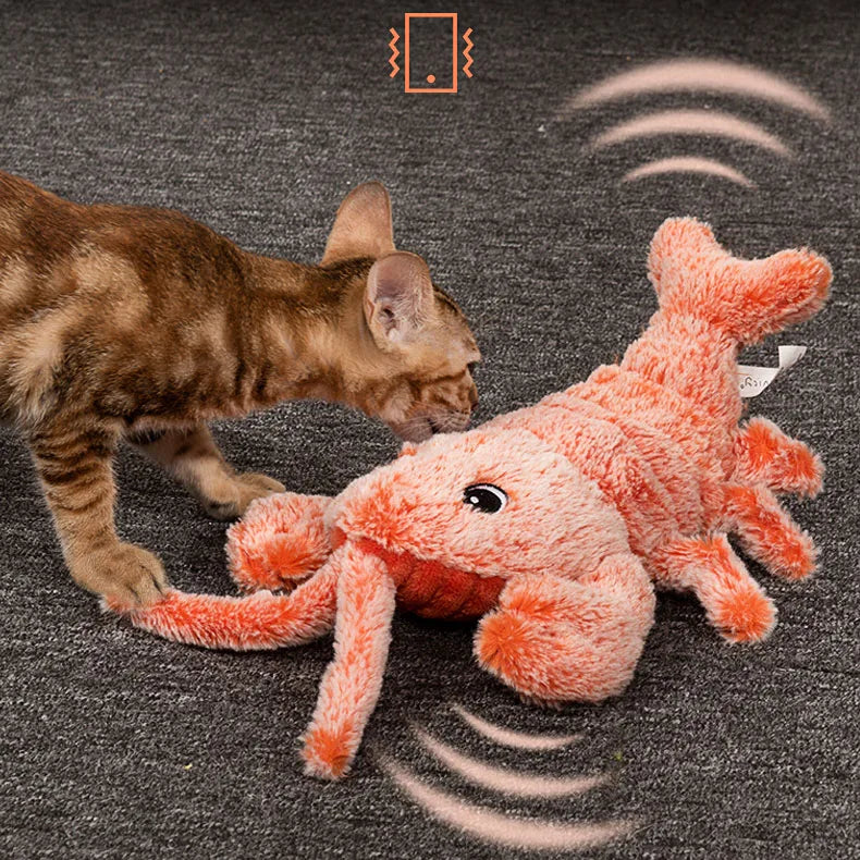 Catnip Smart Cat Toy USB Electric Lobster Pet Plush Cat Toy Squeaky Interaction Chew Cat Toy Pet Products
