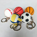 Wholesale Custom Creative Soft PVC 3D Rubber Mini Football Keychain Sports Peripheral Gifts Simulation Volleyball Basketball