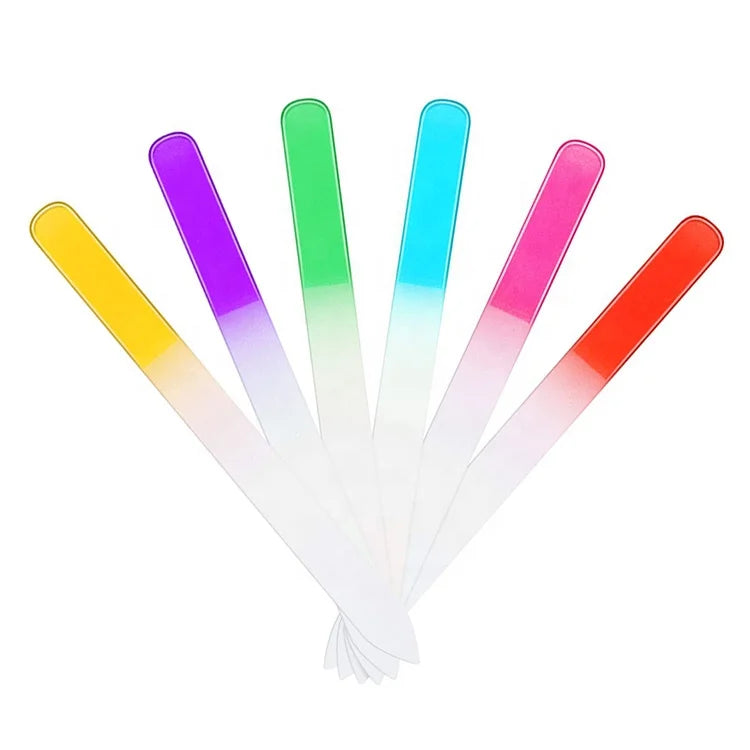 New Design Rainbow Nail File Wholesale Double Side Custom Nail Art Tools Durable Crystal Glass Nail File
