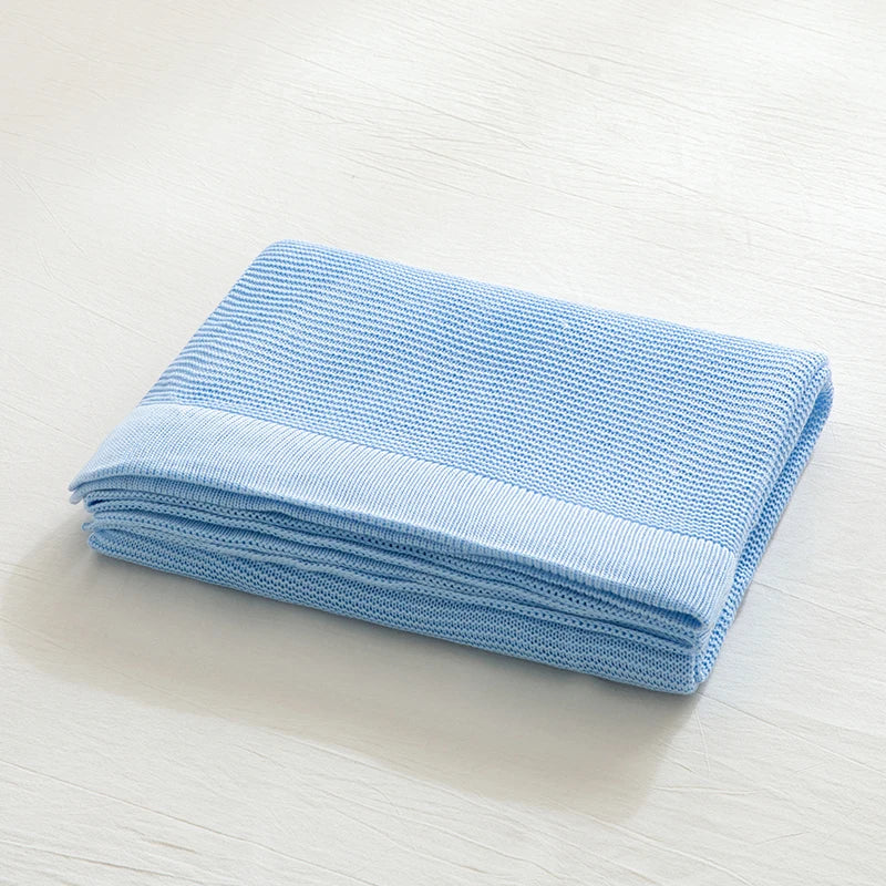 SDL Custom Logo OEM Factory Wholesale Bamboo Fiber Fabric Knitted Blanket Summer Cool Sofa Blanket for Baby Kids Bed
