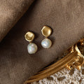 Handmade 925 Silver Needle Design Baroque Shaped Freshwater Pearl Earrings for Women Vintage Retro Charm Style Matte Finish