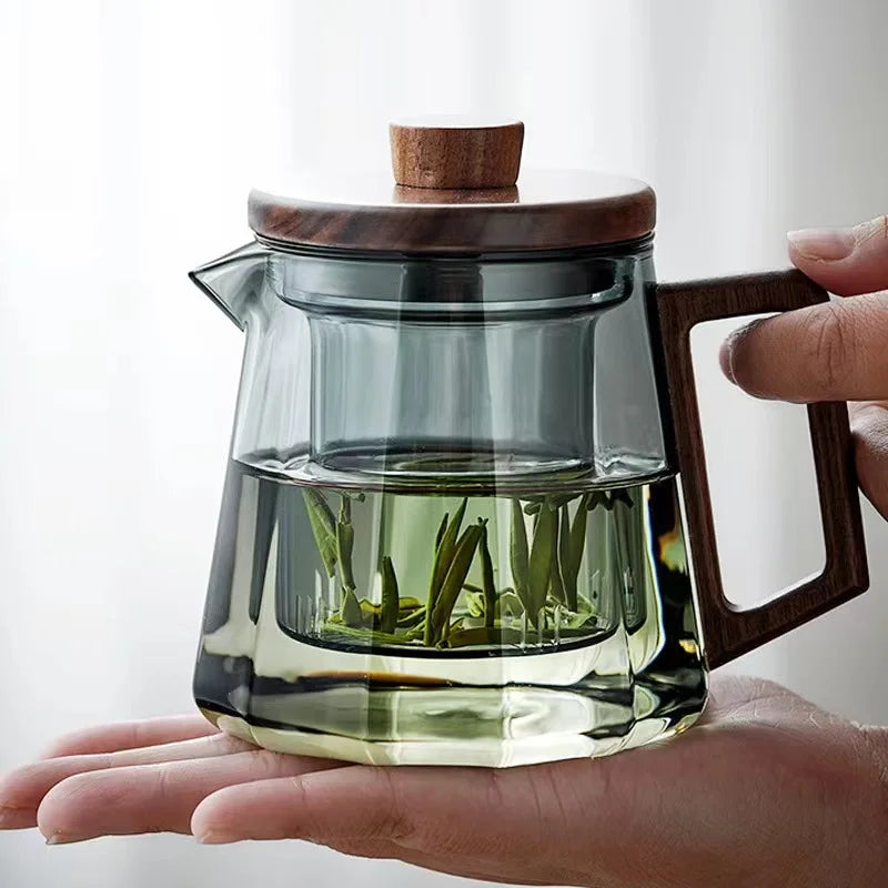 600ml 800ml  Heat-resistant Glass Gongfu Press Art Tea Cup Teapot with Filter