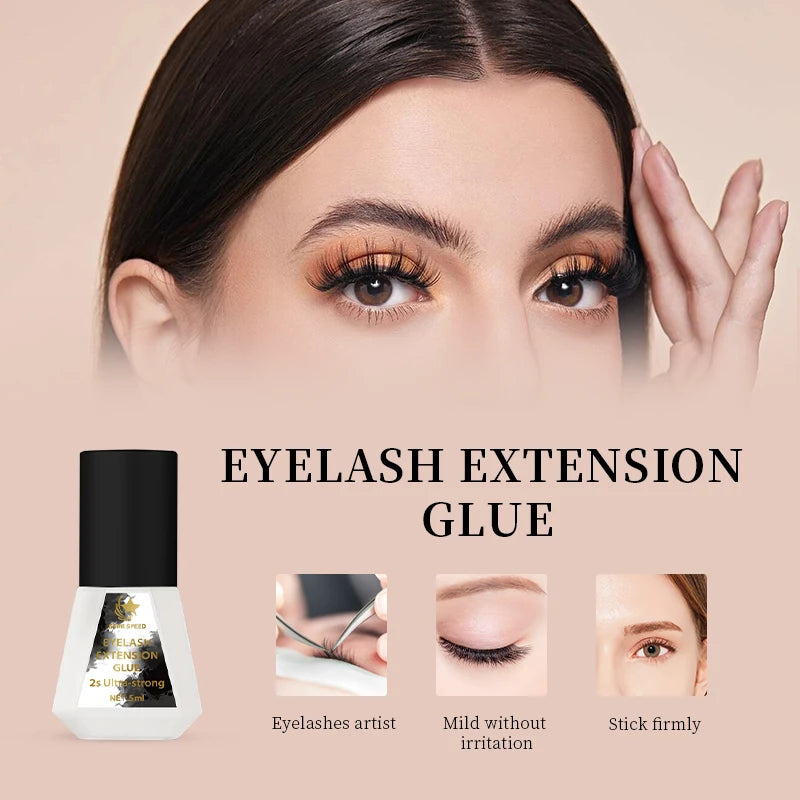 2s Eyelash Glue OEM Factory 5g Black Lash Glue Strong Eyelash Extension Adhesive