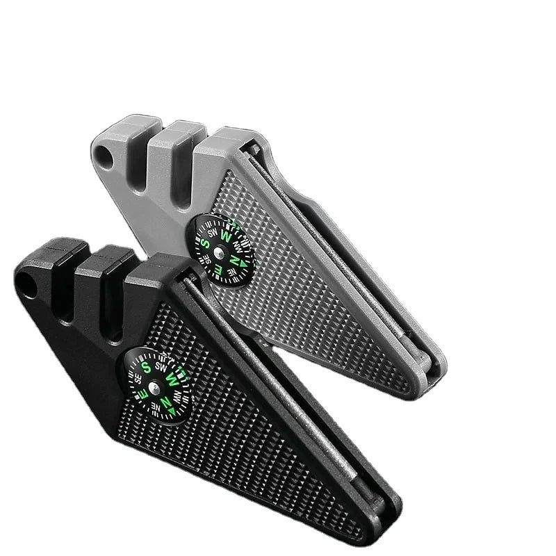 Portable Mini Compass Emergency Survival Whistle & Multi-Functional Outdoor Manual Sharpener Camping Survival Tools