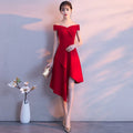 1279# Slimming Banquet Short Evening Toasting Bride Shoulder Wedding Dress