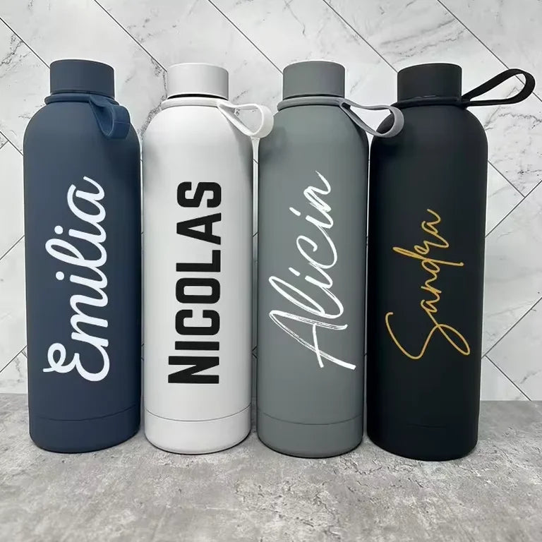 Wholesale Custom Logo Engraved Stainless Steel Insulated Water Bottle Personalized Travel Thermal Flask