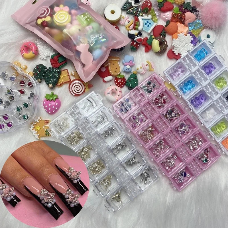 2025 Diy Alloy Crystal Stones Nail Art Rhinestones Design Kawaii for Charms 3d Nails Charm Decoration 3D Nail Art