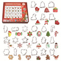 24PCS Holiday Shapes Metal Christmas Cookie Mold Set with Gift Box for Biscuit Stainless Steel Cookie Cutter Set Christmas