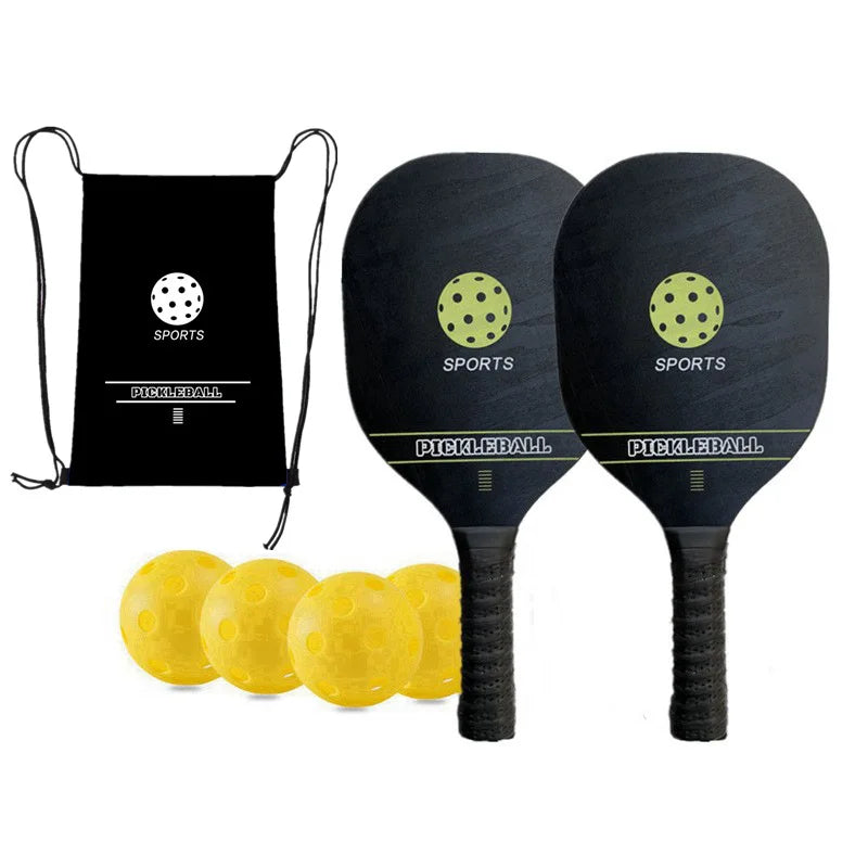 Wooden Pickle Ball Paddle Beach Tennis Racket Pickleball Paddles Set